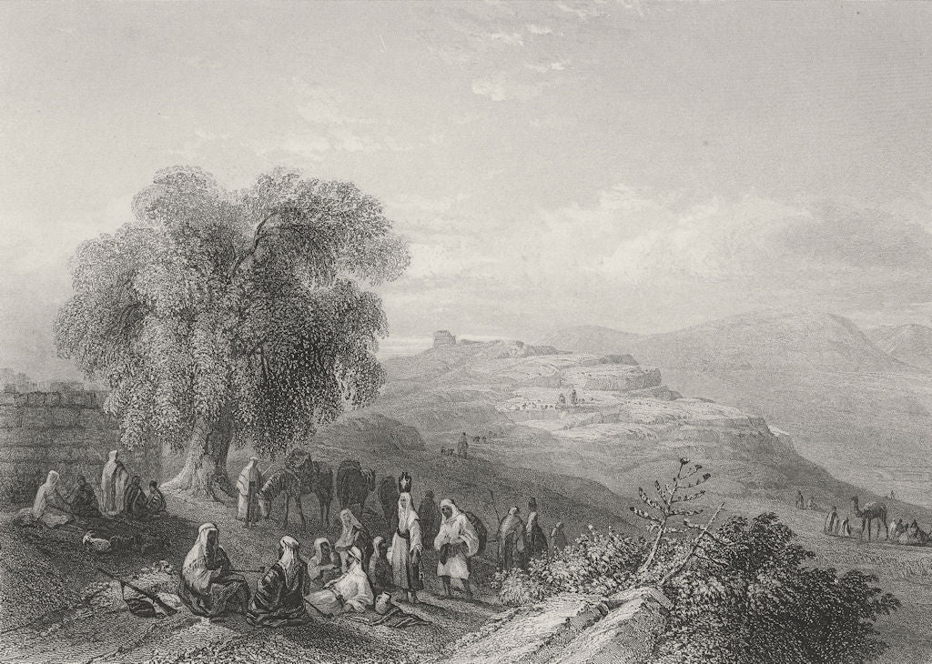 ISRAEL. Seilun, Shiloh-Bartlett 1847 old antique vintage print picture